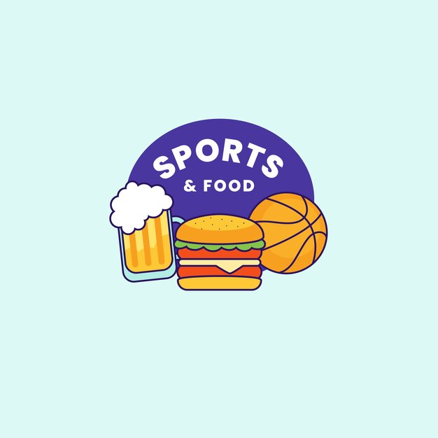 Hand drawn sports logo template