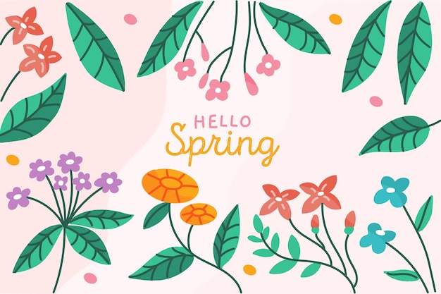 Hand-drawn spring background concept