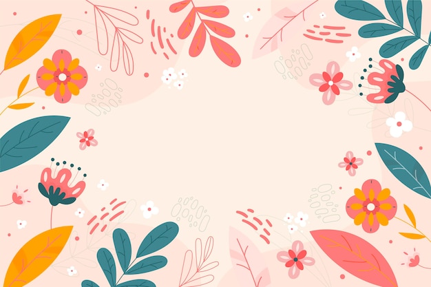 Hand drawn spring background with empty space