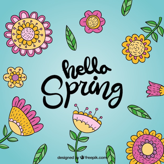 Hand drawn spring background