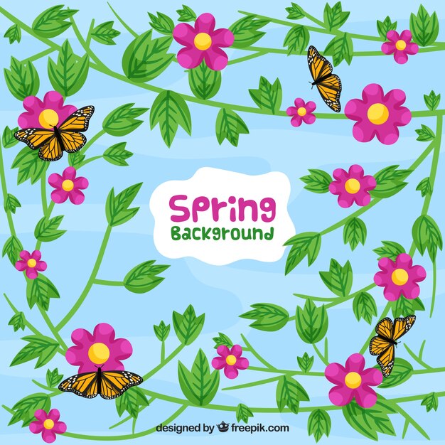 Hand drawn spring background