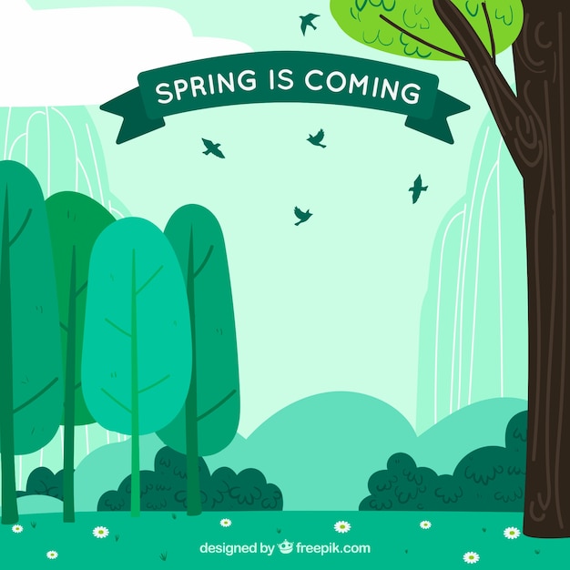 Free vector hand drawn spring background