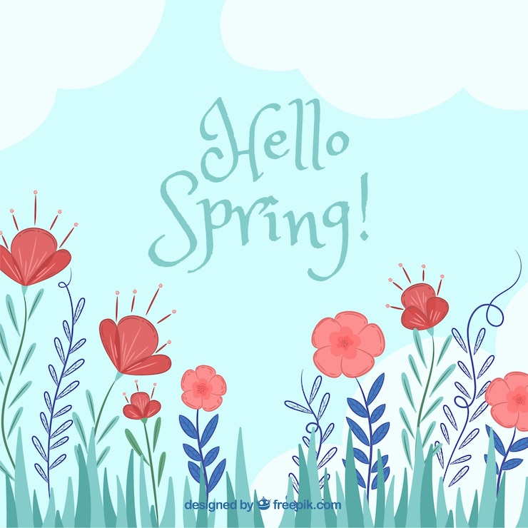 Free Vector hand drawn spring background