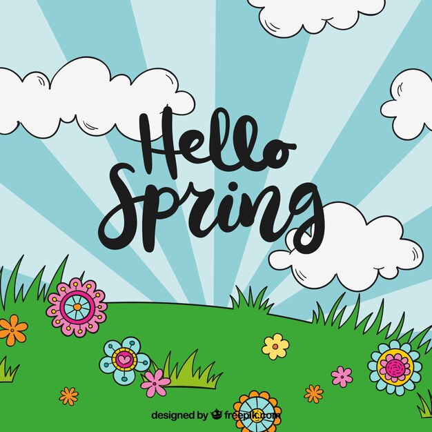 Hand drawn spring background