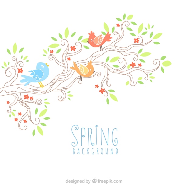 Hand drawn spring background