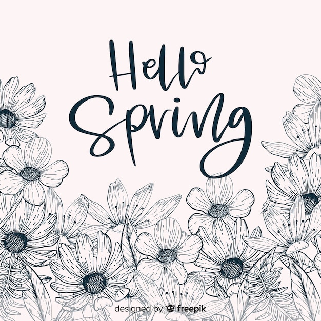 Hand drawn spring background