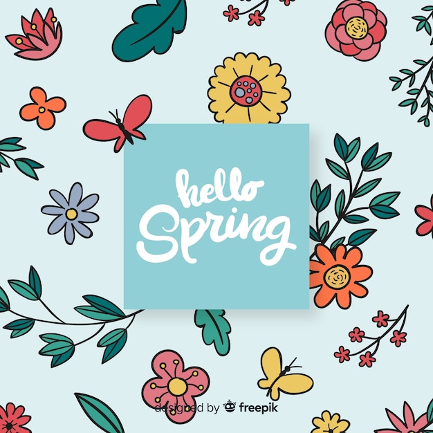 Hand drawn spring background