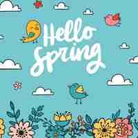 Free vector hand drawn spring background