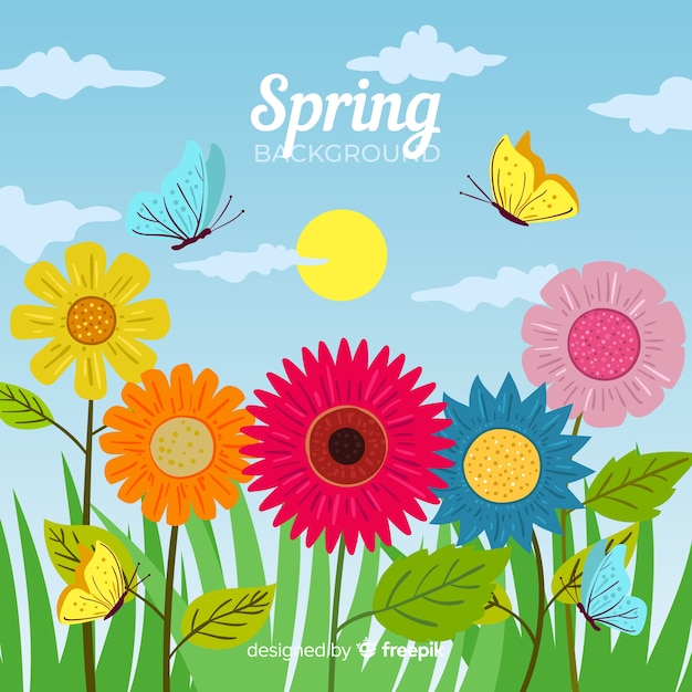 Hand drawn spring background