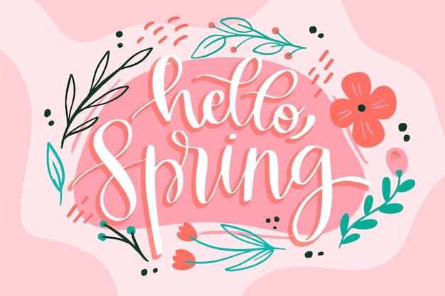 Free vector hand drawn spring background