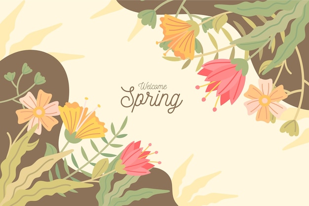 Free vector hand drawn spring background