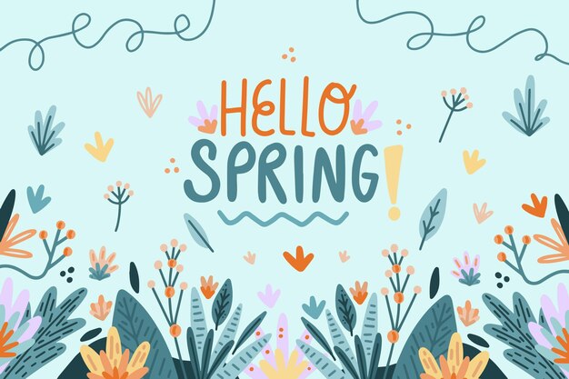 Hand drawn spring background