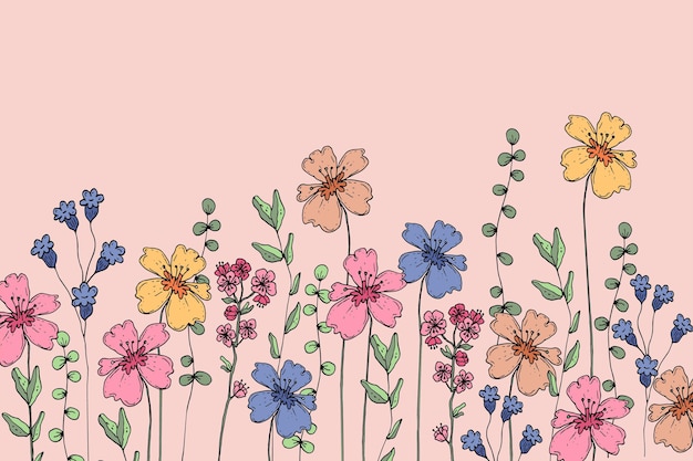 Free vector hand drawn spring background