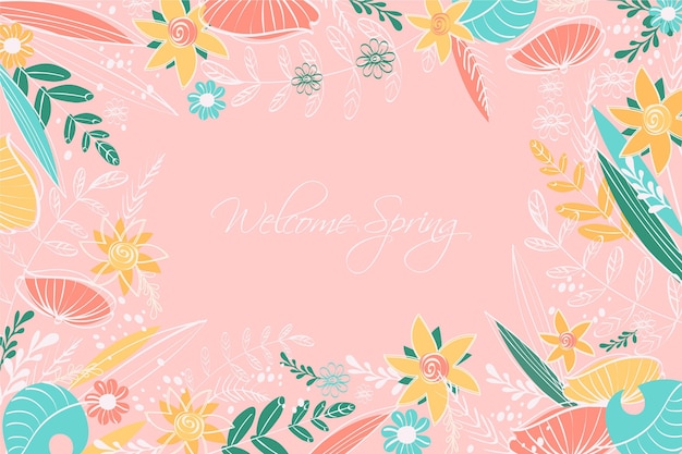 Hand drawn spring background