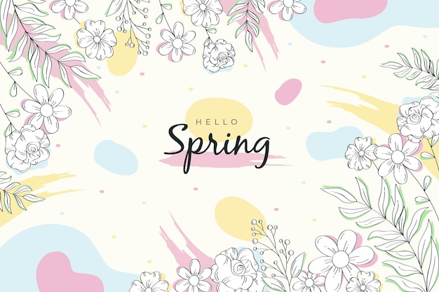 Free vector hand drawn spring background