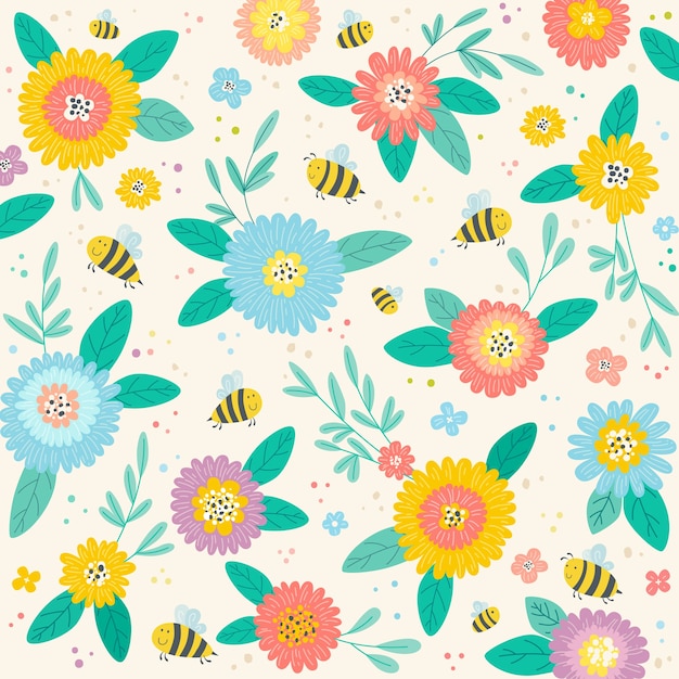 Free vector hand drawn spring background