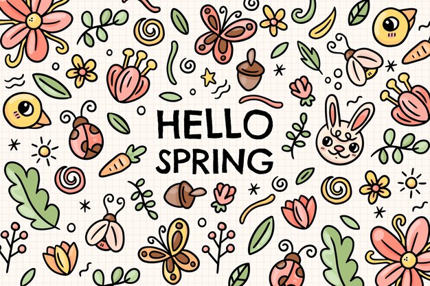 Hand drawn spring background