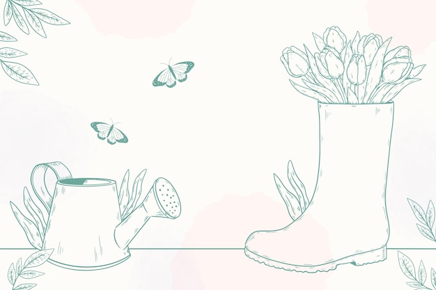 Free vector hand drawn spring background