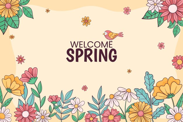 Hand drawn spring background