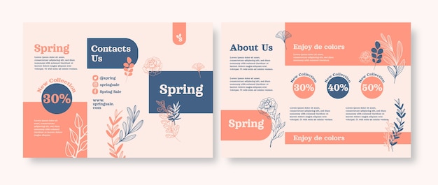 Hand drawn spring brochure template