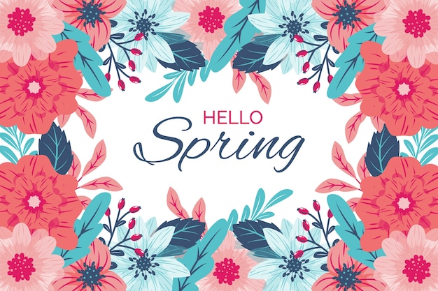 Hand-drawn spring colorful wallpaper