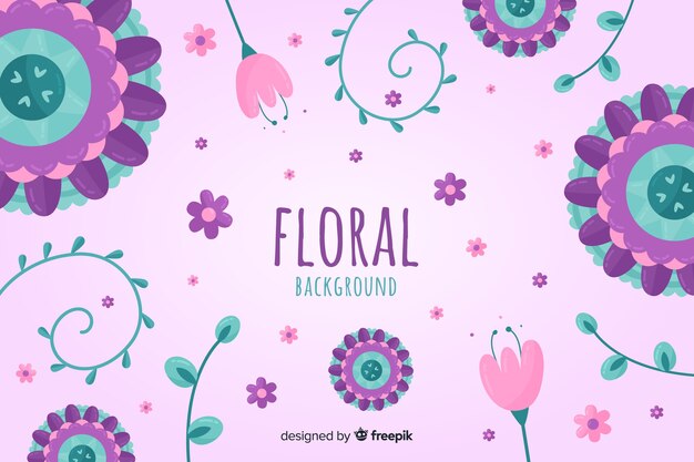 Hand drawn spring floral background