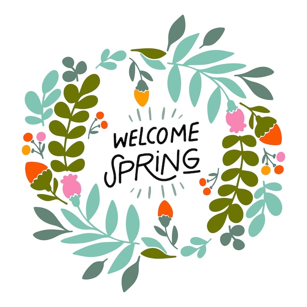 Free vector hand-drawn spring floral frame theme