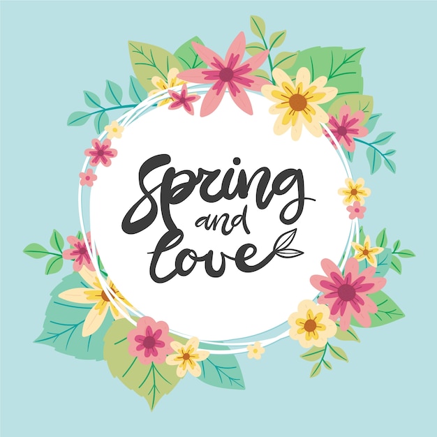 Free vector hand drawn spring floral frame