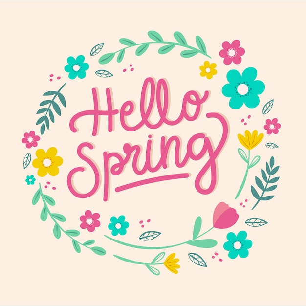 Free vector hand drawn spring floral frame