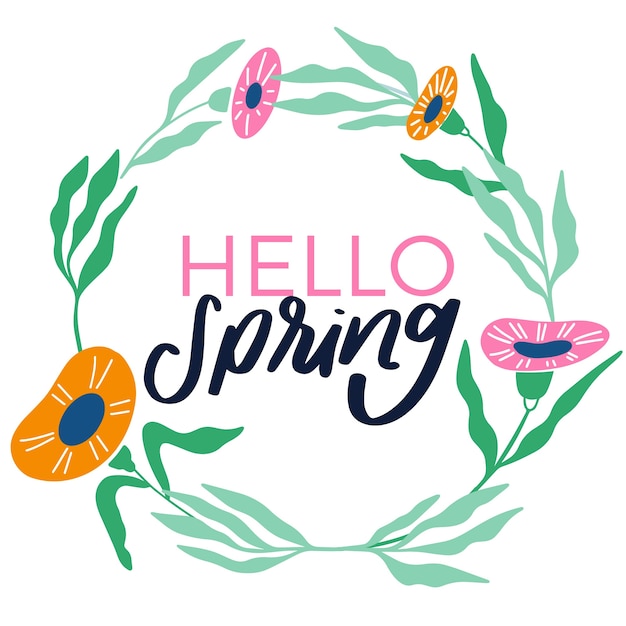 Free vector hand drawn spring floral frame