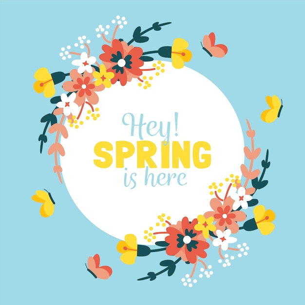 Free vector hand drawn spring floral frame