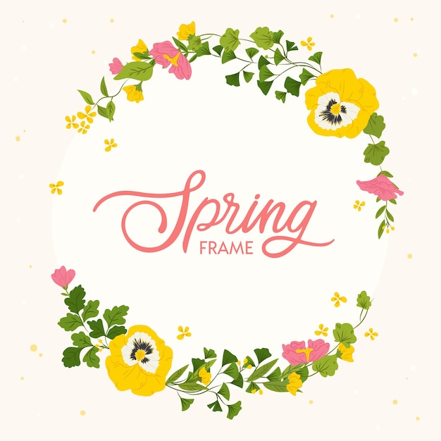 Free vector hand drawn spring floral frame