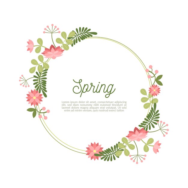 Free vector hand-drawn spring floral frame