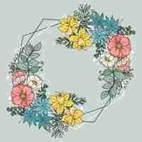 Free vector hand drawn spring floral frame