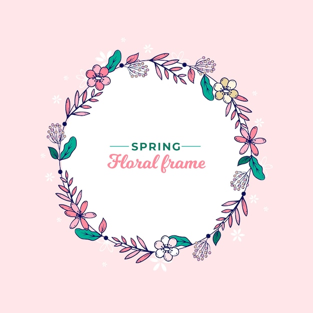 Free Vector | Hand drawn spring floral wreath frame