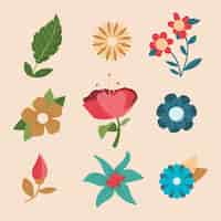 Free vector hand drawn spring flower collection