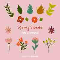 無料ベクター 手描きの春の花のコレクション