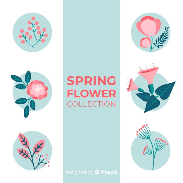 Free vector hand drawn spring flowers pack