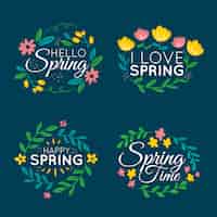 Free vector hand drawn spring label collection