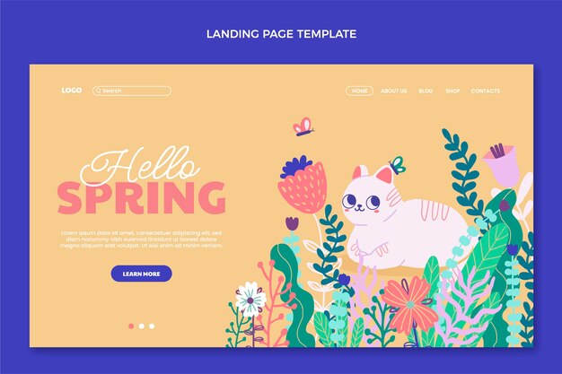 Free Vector hand drawn spring landing page template
