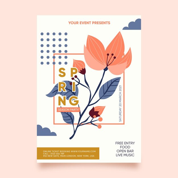 Hand drawn spring party poster