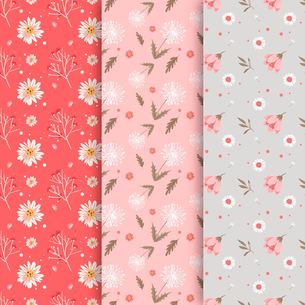 Hand drawn spring pattern collection