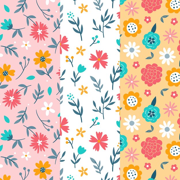 Hand drawn spring pattern collection