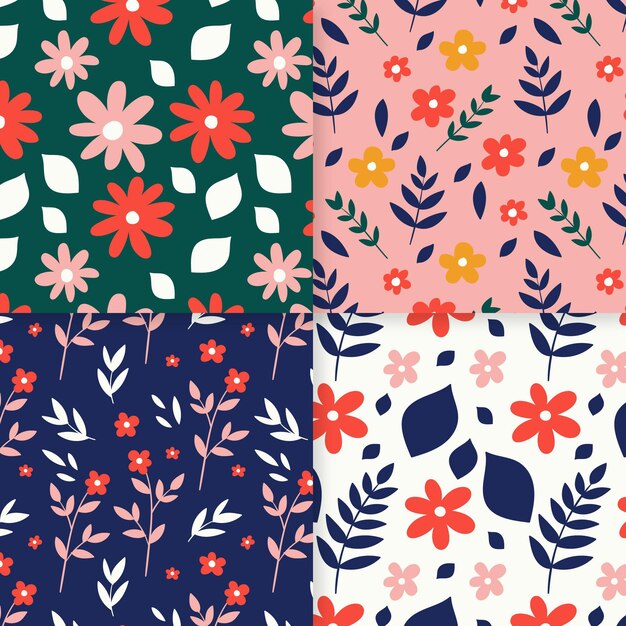 Hand drawn spring pattern collection