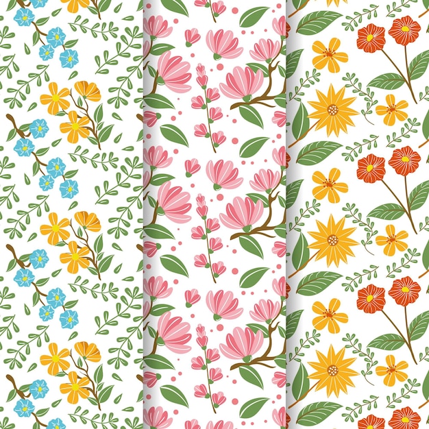 Hand drawn spring pattern collection