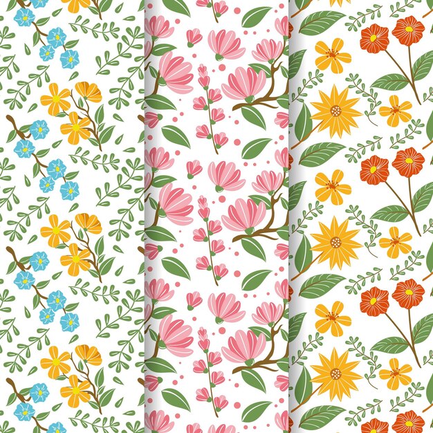 Hand drawn spring pattern collection