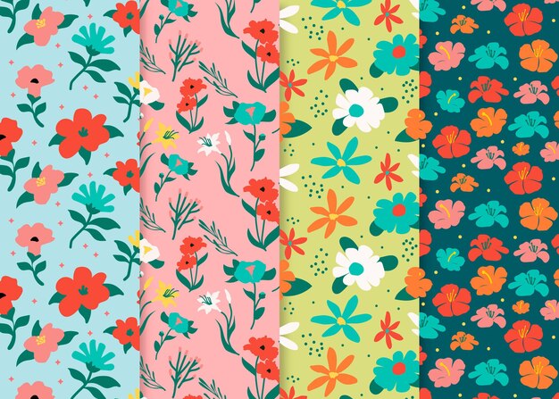 Hand drawn spring pattern collection