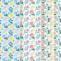 Free vector hand drawn spring pattern collection