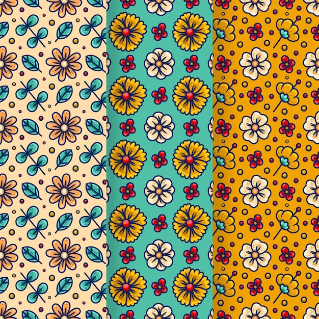 Hand drawn spring pattern collection