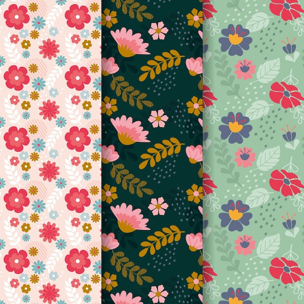 Free vector hand drawn spring pattern collection